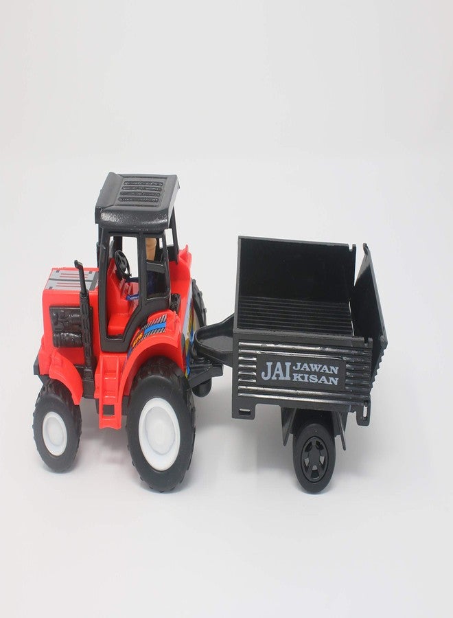 Shinsei Plastic Tractor with Trolley, Pack of 1, Red, Kid - Image 5